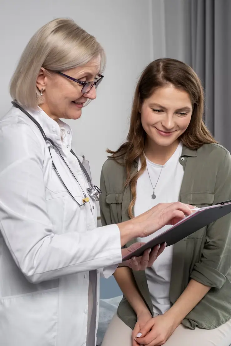 Doctor and patient consultation